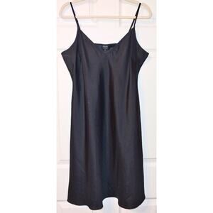 Women's NICOLE Nicole Miller Knee-Length Silky Black Slip Dress (Size 14)0